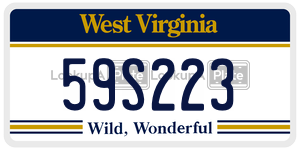59S223  license plate in WV