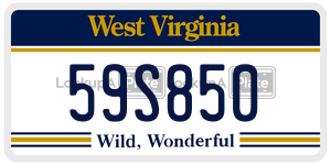 59S850  license plate in WV