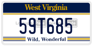 59T685  license plate in WV