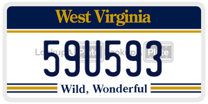 59U593  license plate in WV