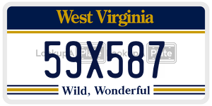 59X587  license plate in WV