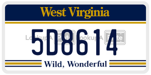 5D8614  license plate in WV