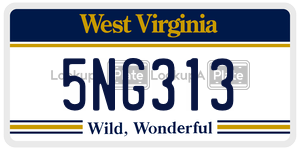 5NG313  license plate in WV