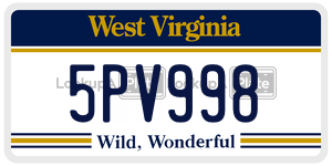 5PV998  license plate in WV