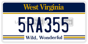 5RA355  license plate in WV