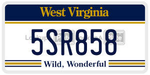 5SR858 license plate in West Virginia