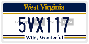 5VX117  license plate in WV