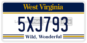 5XJ793  license plate in WV