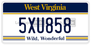 5XU858  license plate in WV
