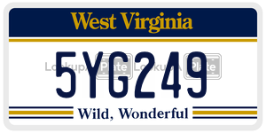 5YG249  license plate in WV