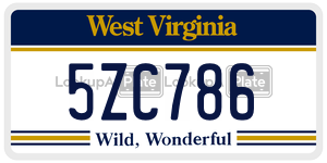 5ZC786  license plate in WV
