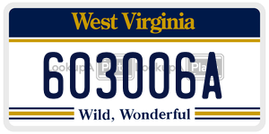 603006A  license plate in WV