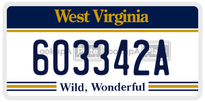 603342A  license plate in WV