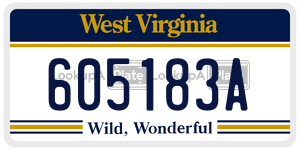605183A  license plate in WV