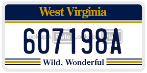 607198A  license plate in WV