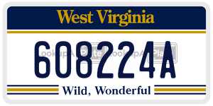 608224A  license plate in WV