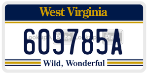 609785A  license plate in WV