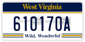 610170A  license plate in WV