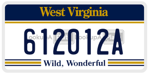 612012A  license plate in WV