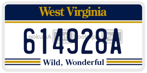614928A  license plate in WV