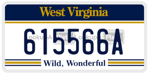 615566A  license plate in WV