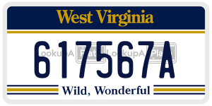 617567A  license plate in WV