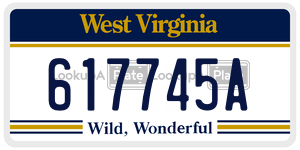 617745A license plate in West Virginia