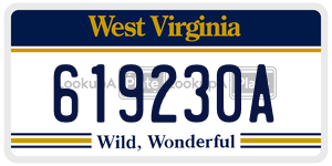619230A  license plate in WV