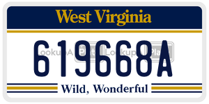 619668A  license plate in WV