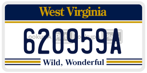 620959A  license plate in WV