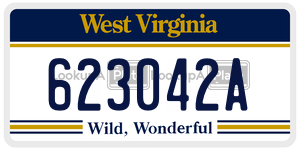 623042A  license plate in WV