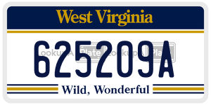 625209A  license plate in WV