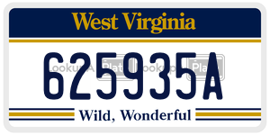625935A  license plate in WV