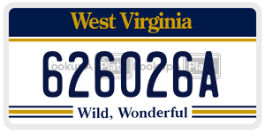626026A  license plate in WV