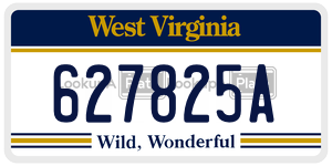 627825A  license plate in WV