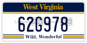 62G978  license plate in WV
