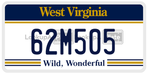 62M505 license plate in West Virginia