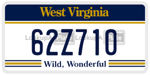 62Z710  license plate in WV