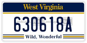 630618A  license plate in WV