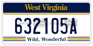 632105A  license plate in WV
