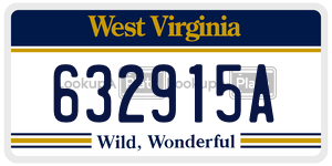 632915A  license plate in WV