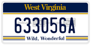 633056A  license plate in WV