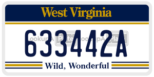 633442A  license plate in WV