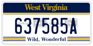 637585A  license plate in WV