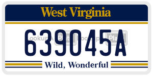639045A  license plate in WV