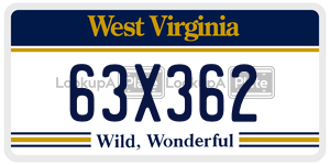 63X362  license plate in WV