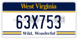 63X753  license plate in WV