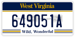 649051A  license plate in WV