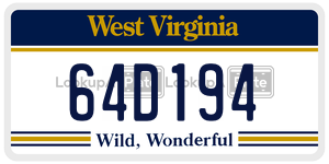 64D194  license plate in WV
