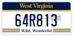 64R813  license plate in WV